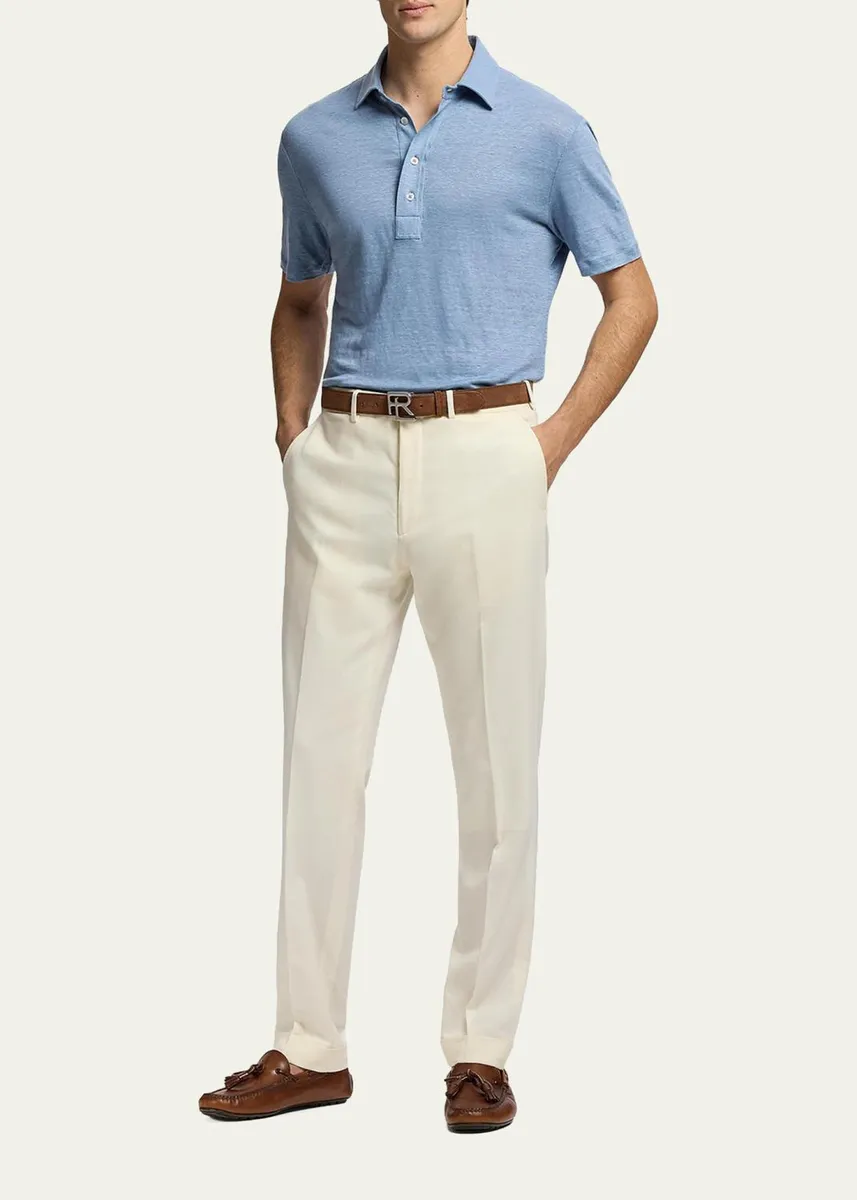 Ralph Lauren Purple Label Men's RL-Buckle Calf-Suede Belt | Thumbnail 2 Ralph Lauren Purple Label Men's RL-Buckle Calf-Suede Belt | Thumbnail 2