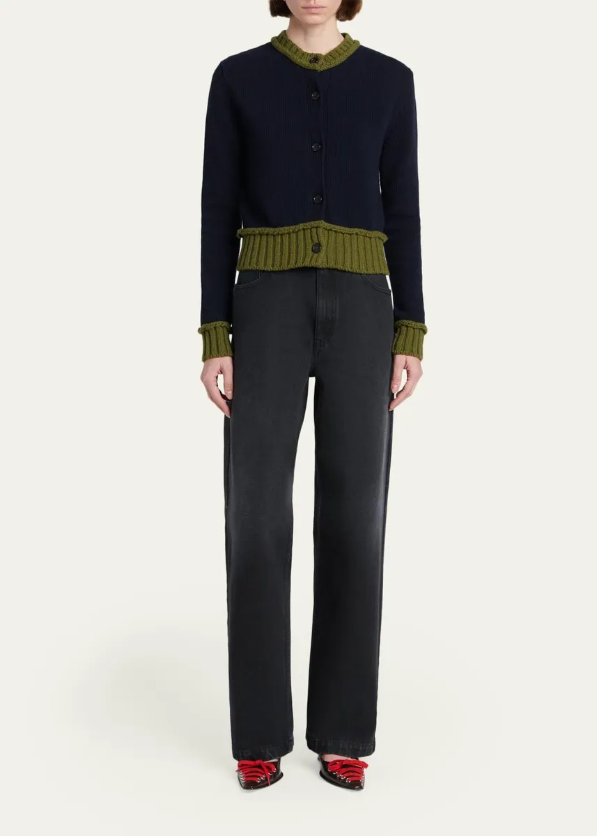 Marni Wool-Blend Contrast-Trim Cardigan | Thumbnail 2 Marni Wool-Blend Contrast-Trim Cardigan | Thumbnail 2