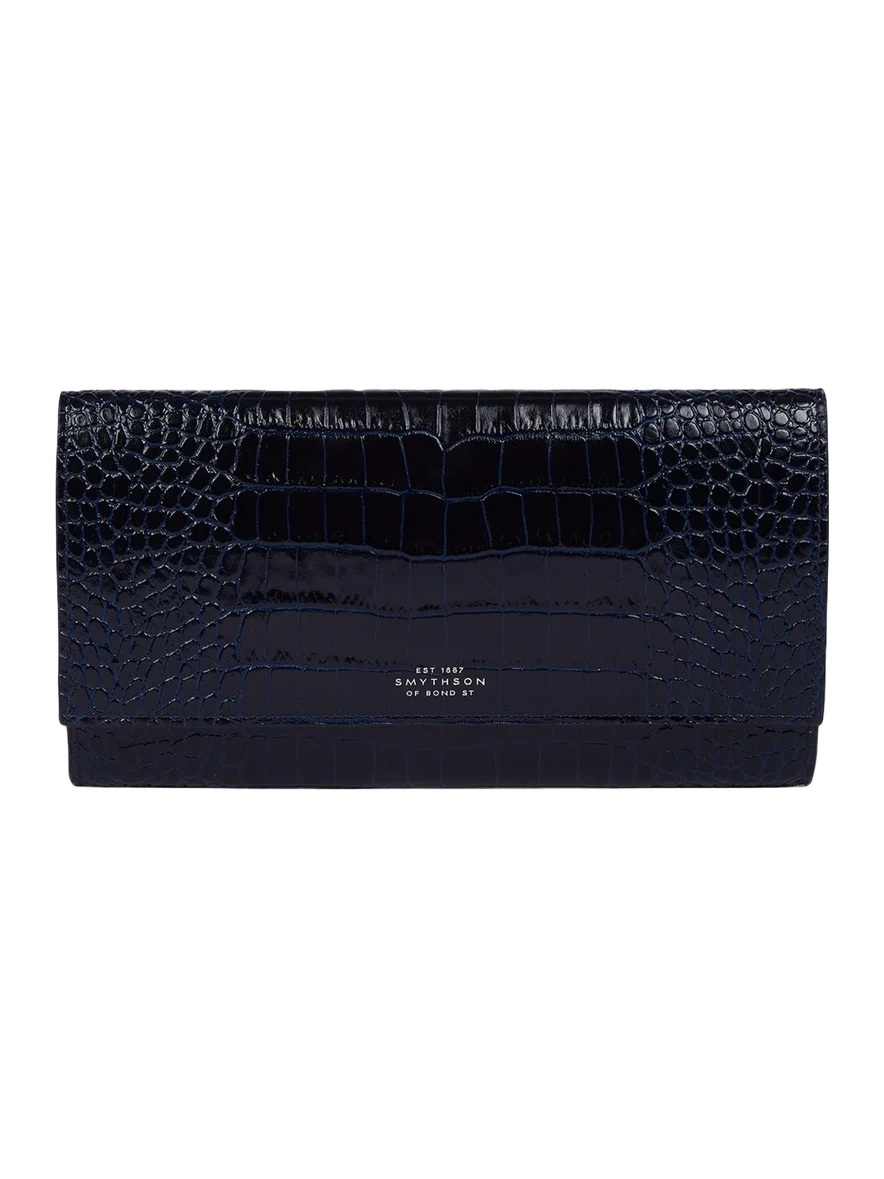 Smythson Marshall Mara Croc-Embossed Leather Travel Wallet