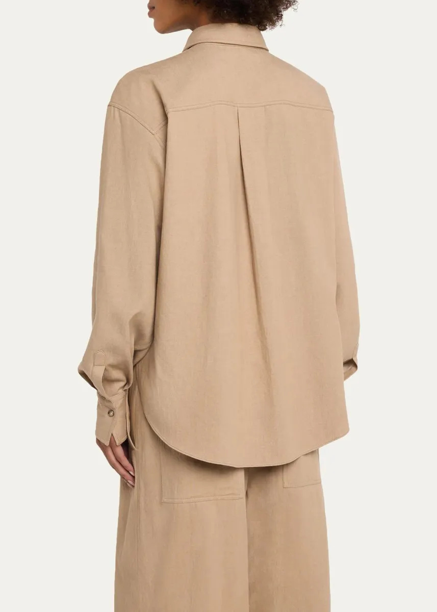 Brunello Cucinelli Sparkle Monili Twill Button-Down Shirt | Thumbnail 3 Brunello Cucinelli Sparkle Monili Twill Button-Down Shirt | Thumbnail 3