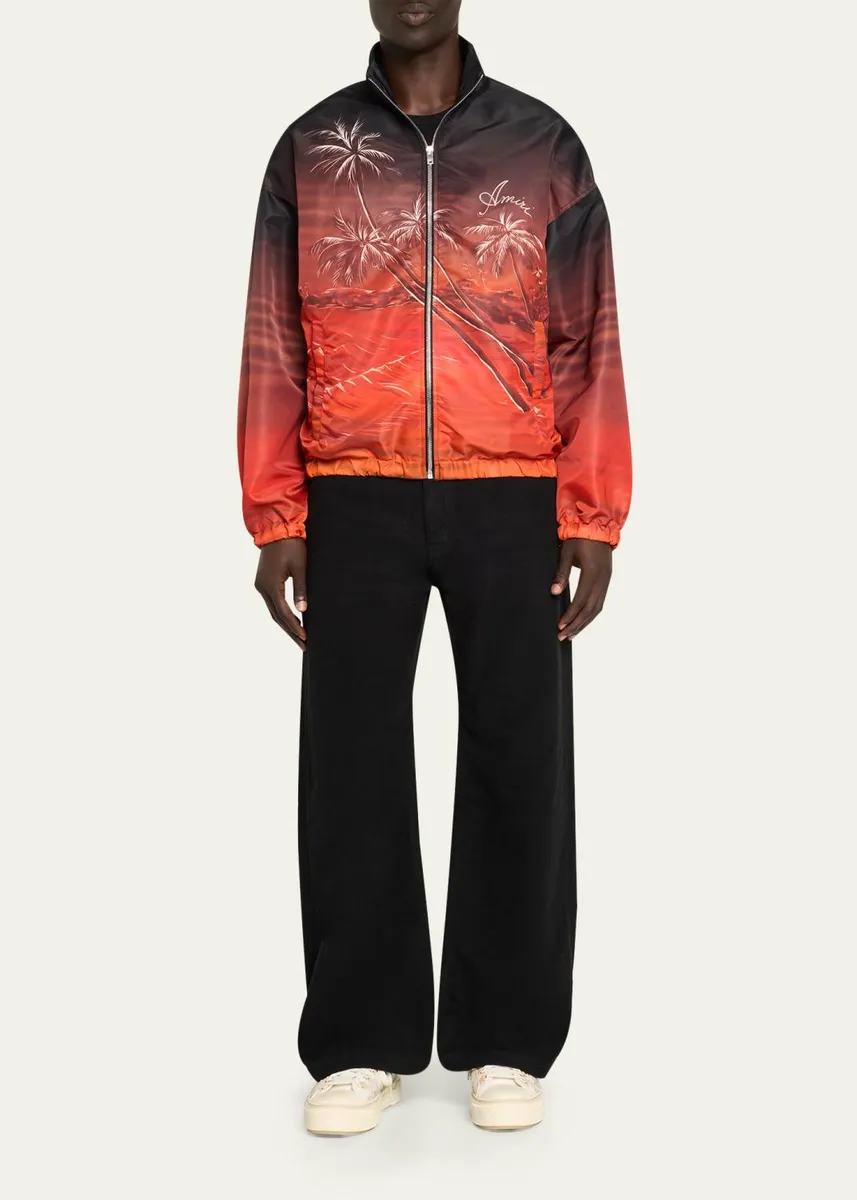 AMIRI Men's Hawaii Logo Nylon Full-Zip Jacket | Thumbnail 2