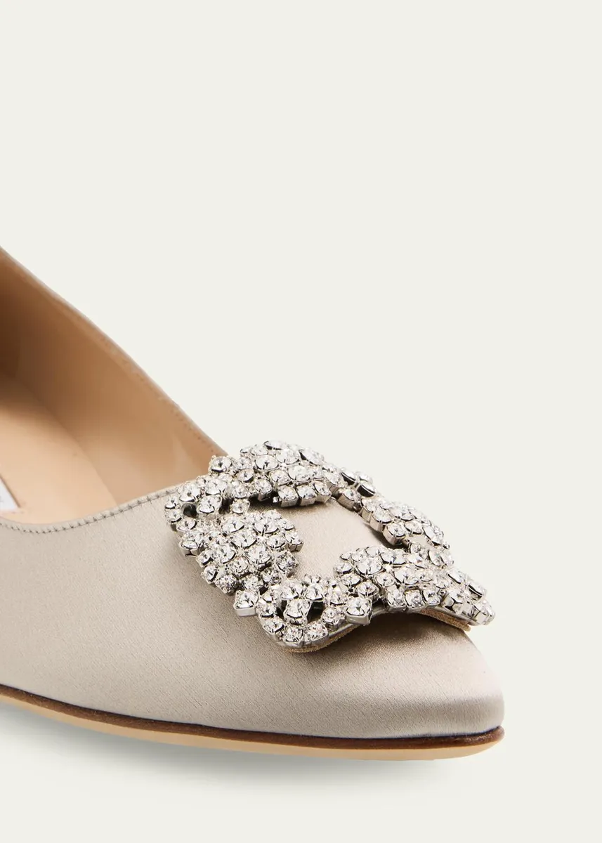 Manolo Blahnik 25mm Hangisibar Satin Crystal Buckle Pumps | Thumbnail 3