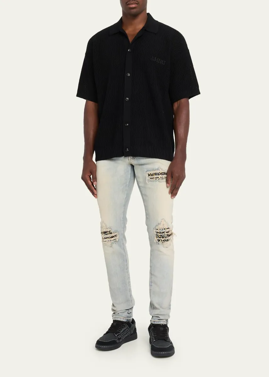 AMIRI Men's Crochet-Knit Mesh Cotton Shirt | Thumbnail 2 AMIRI Men's Crochet-Knit Mesh Cotton Shirt | Thumbnail 2
