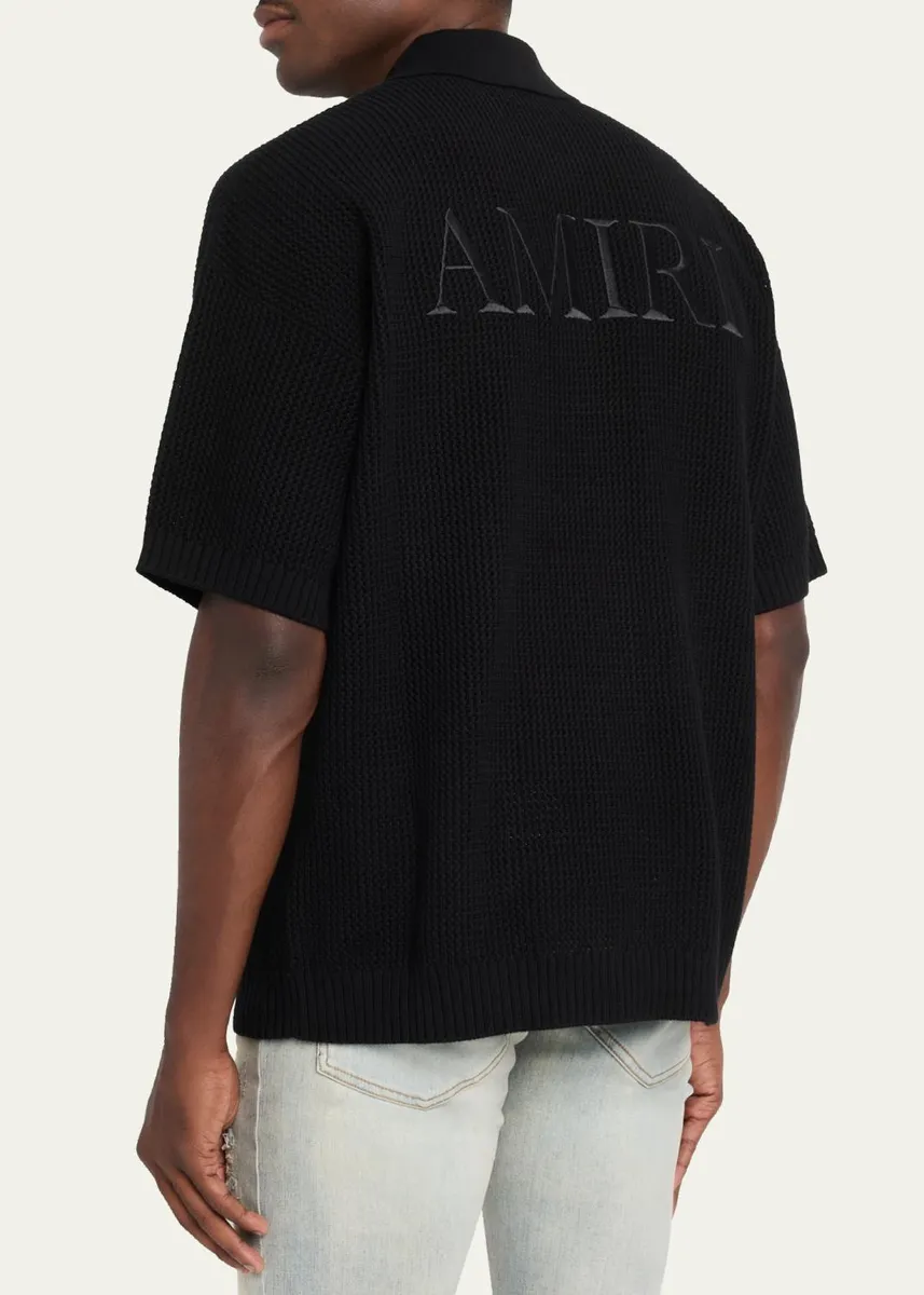 AMIRI Men's Crochet-Knit Mesh Cotton Shirt | Thumbnail 3 AMIRI Men's Crochet-Knit Mesh Cotton Shirt | Thumbnail 3