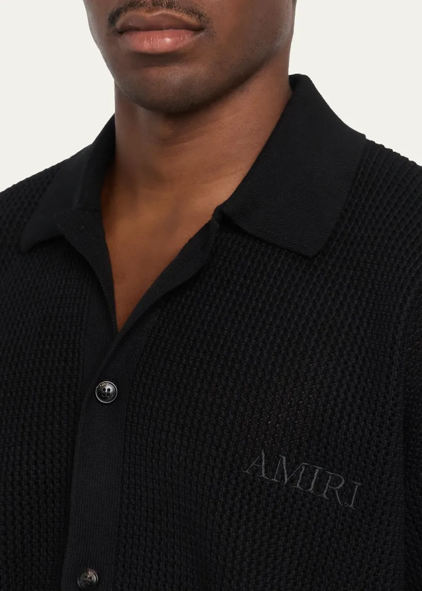 AMIRI Men's Crochet-Knit Mesh Cotton Shirt | Thumbnail 5 AMIRI Men's Crochet-Knit Mesh Cotton Shirt | Thumbnail 5