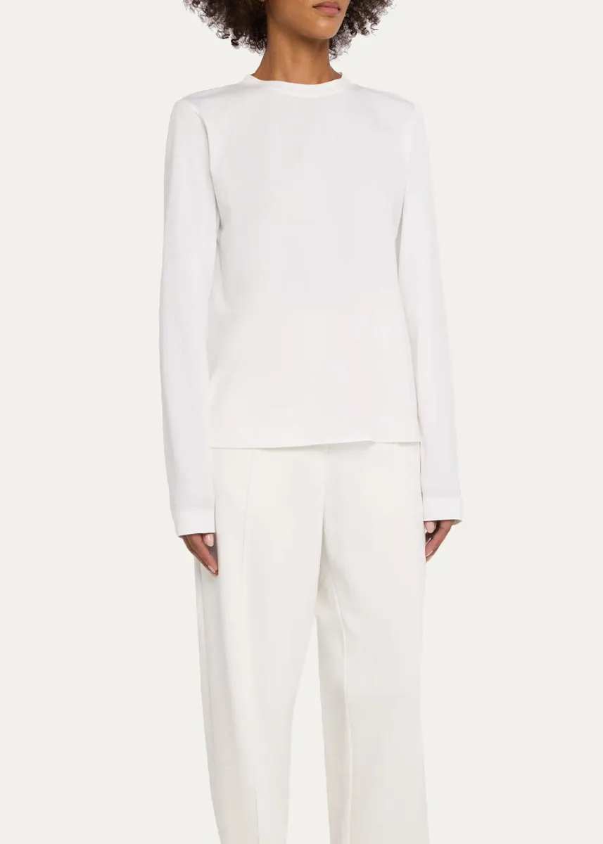 Brunello Cucinelli Long-Sleeve Monili Crewneck Cotton T-Shirt | Thumbnail 4 Brunello Cucinelli Long-Sleeve Monili Crewneck Cotton T-Shirt | Thumbnail 4