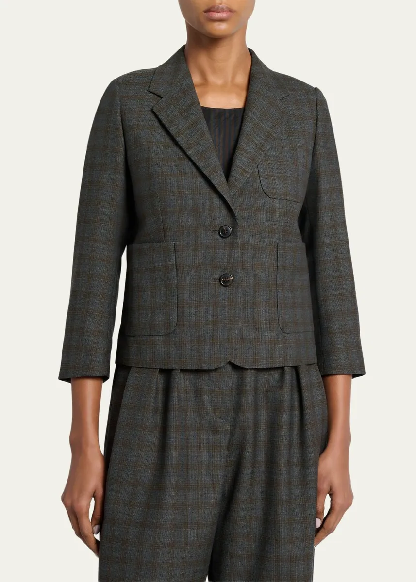 Dries Van Noten Check Single-Breasted Shrunken Jacket | Thumbnail 4