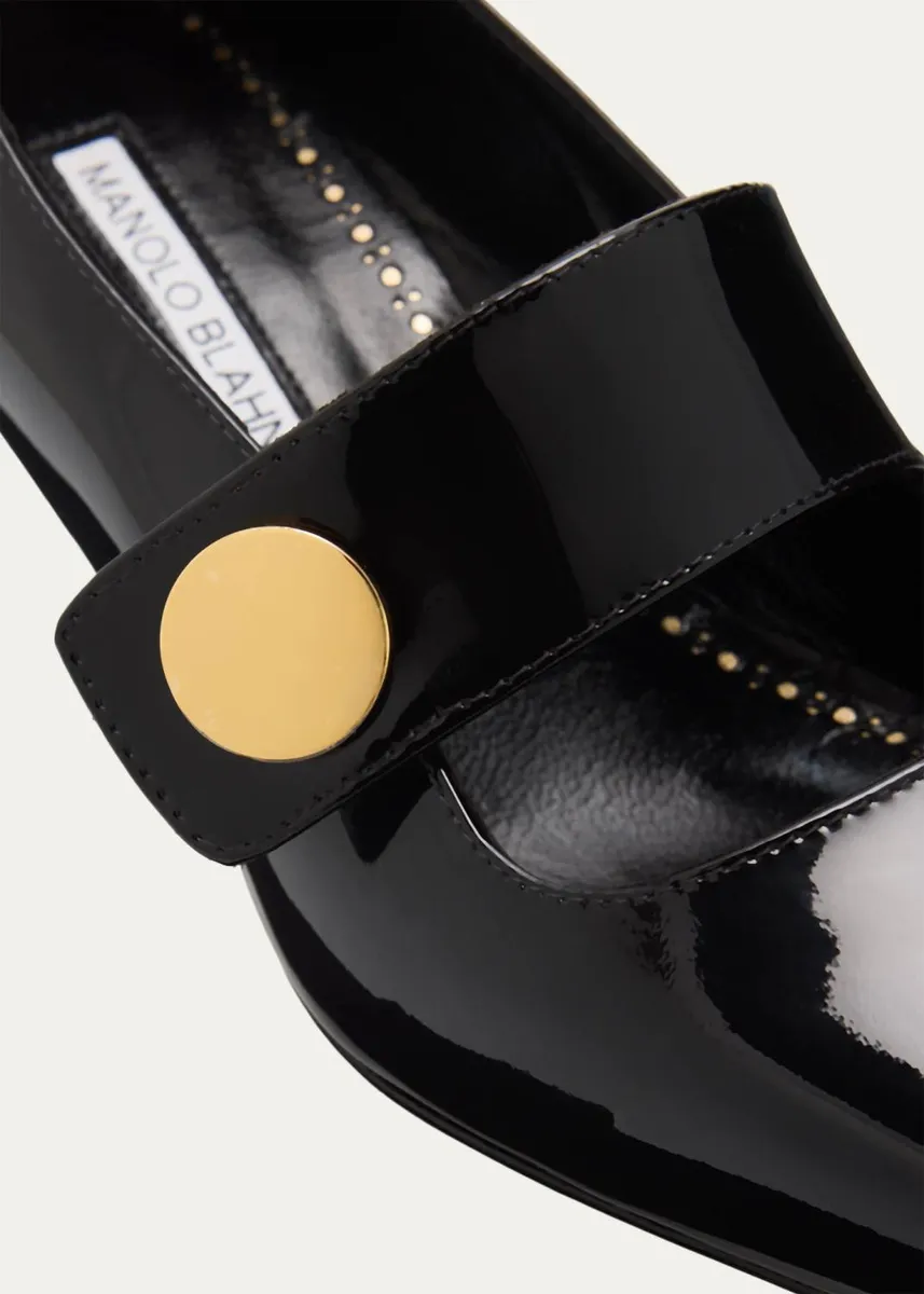 Manolo Blahnik 50mm Dorian Patent Leather Mary Jane Pumps | Thumbnail 3 Manolo Blahnik 50mm Dorian Patent Leather Mary Jane Pumps | Thumbnail 3