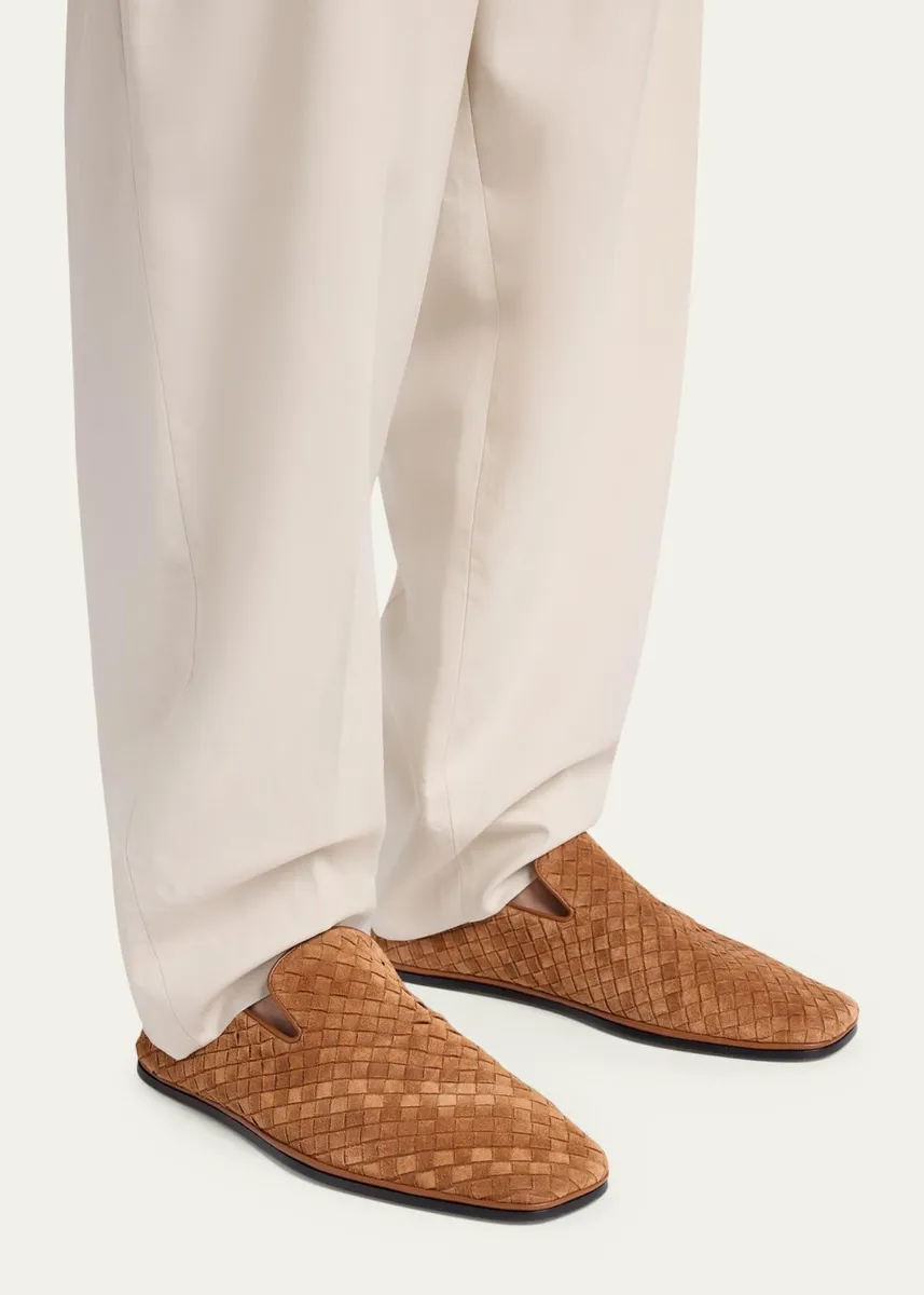 Bottega Veneta Men's Palazzo Intrecciato Suede Loafers | Thumbnail 2 Bottega Veneta Men's Palazzo Intrecciato Suede Loafers | Thumbnail 2