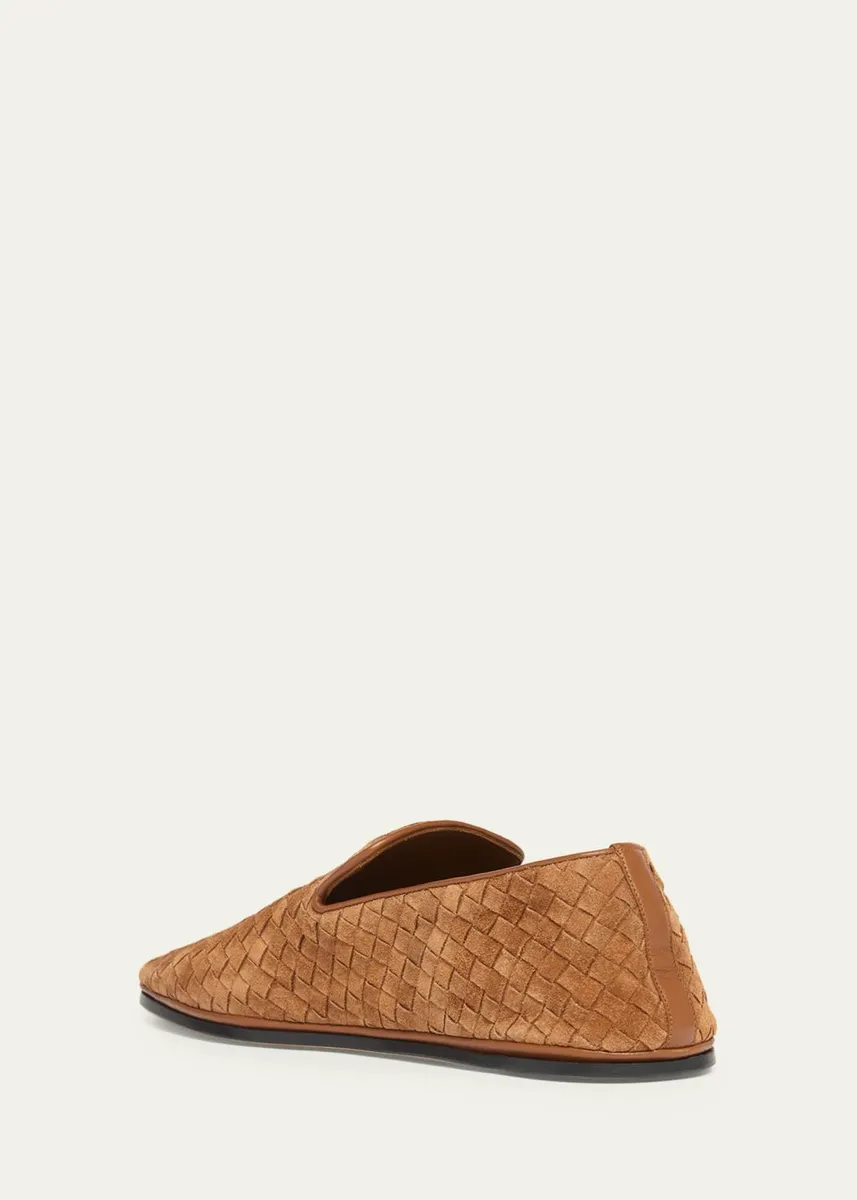 Bottega Veneta Men's Palazzo Intrecciato Suede Loafers | Thumbnail 4 Bottega Veneta Men's Palazzo Intrecciato Suede Loafers | Thumbnail 4
