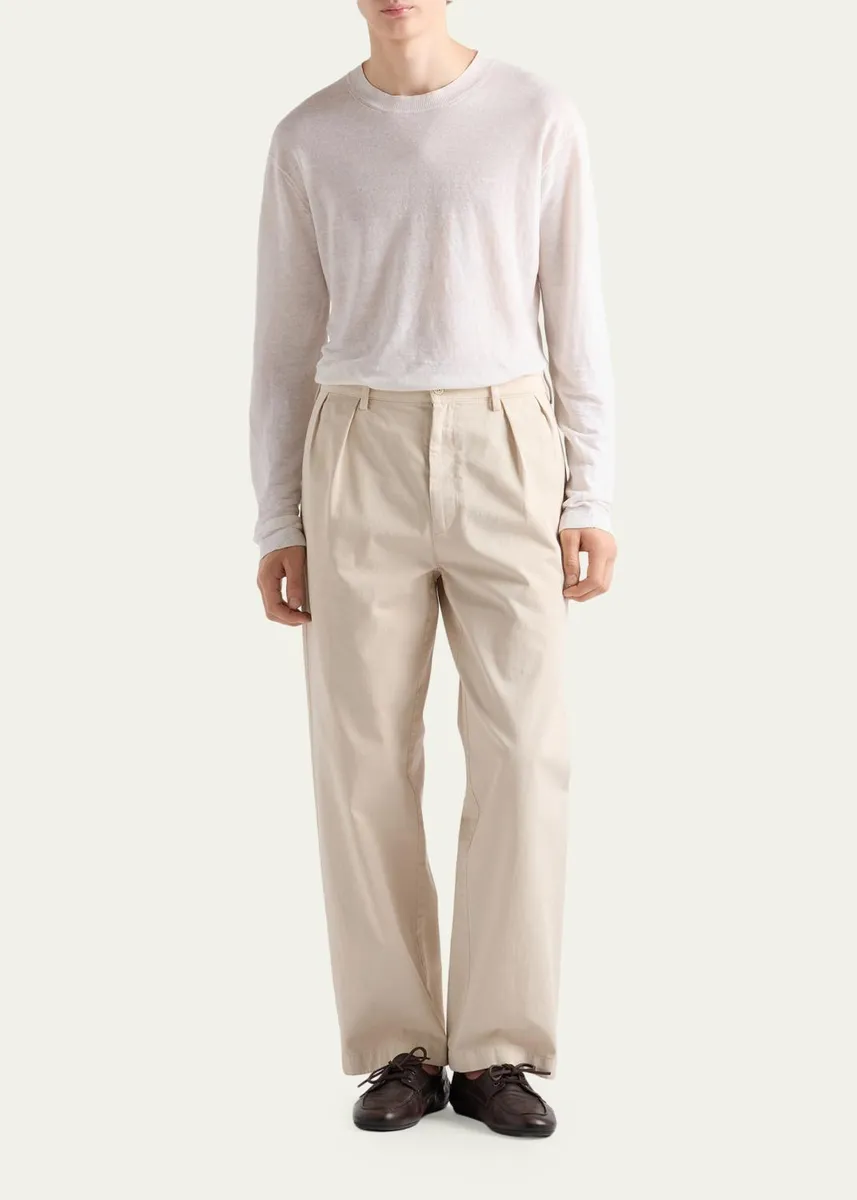 Prada Men's Gabardine Pleated Pants | Thumbnail 2