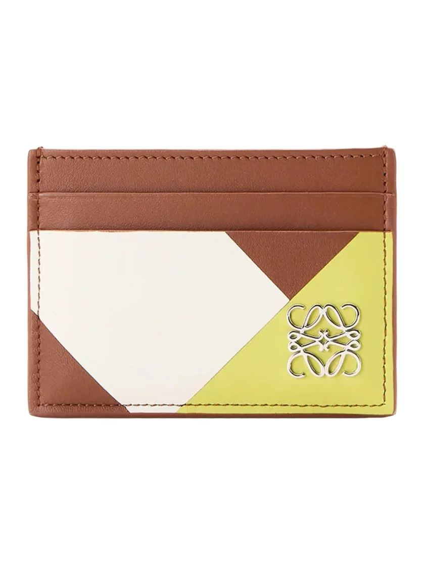 Colorblock Leather Anagram Card Holder Colorblock Leather Anagram Card Holder