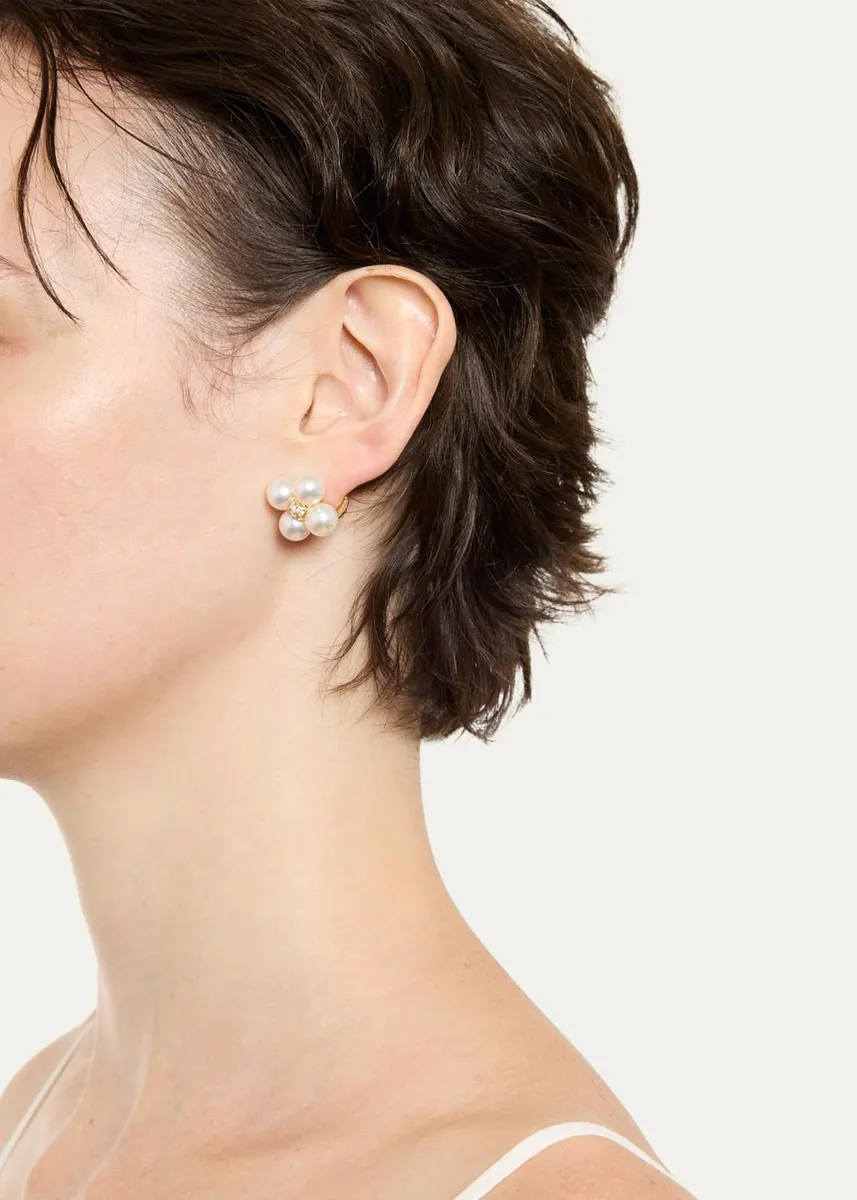 Paul Morelli 18K Yellow Gold Pearl and Diamond Sequence Earrings | Thumbnail 2 Paul Morelli 18K Yellow Gold Pearl and Diamond Sequence Earrings | Thumbnail 2