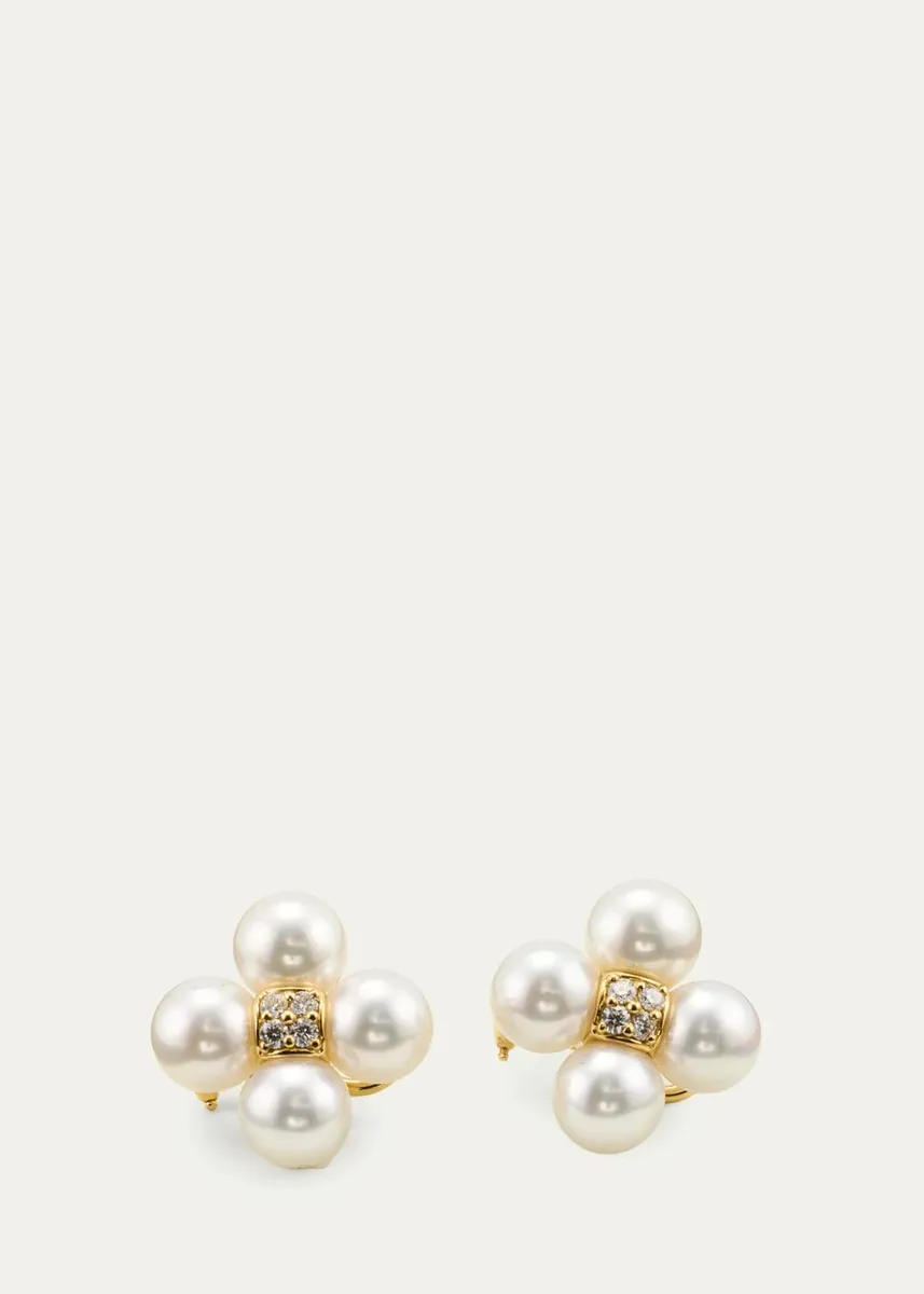 Paul Morelli 18K Yellow Gold Pearl and Diamond Sequence Earrings | Thumbnail 3 Paul Morelli 18K Yellow Gold Pearl and Diamond Sequence Earrings | Thumbnail 3
