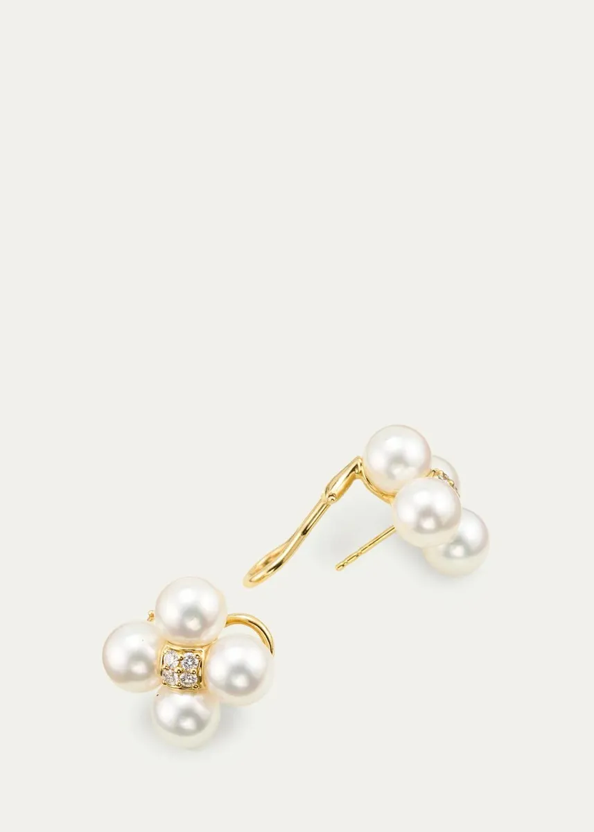 Paul Morelli 18K Yellow Gold Pearl and Diamond Sequence Earrings | Thumbnail 4 Paul Morelli 18K Yellow Gold Pearl and Diamond Sequence Earrings | Thumbnail 4