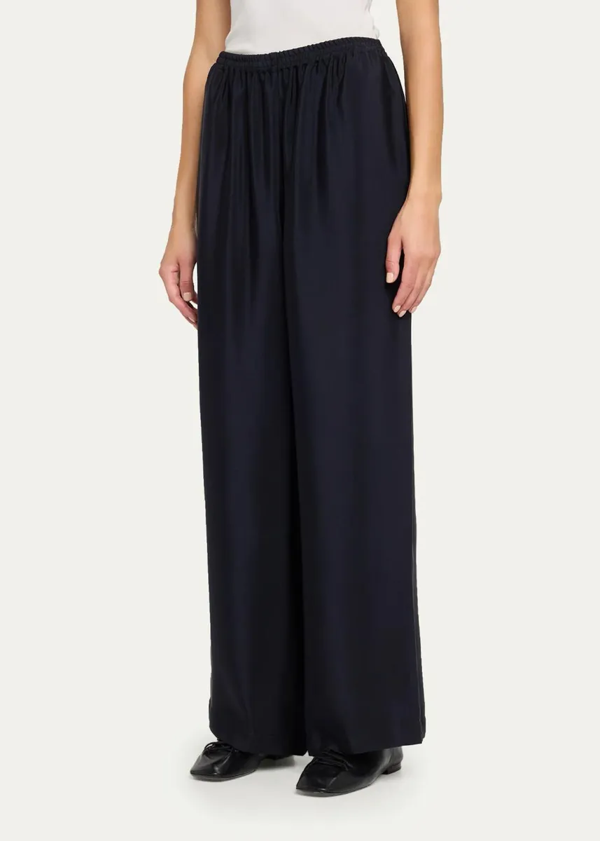 Eskandar Silk Crepe Flared Trousers | Thumbnail 4