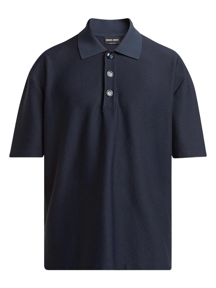 Giorgio Armani Men's Seersucker Relaxed-Fit Polo Shirt