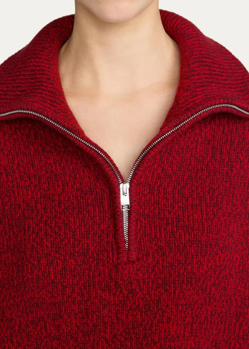 Frame The Half-Zip Marled Knit Sweater | Thumbnail 5 Frame The Half-Zip Marled Knit Sweater | Thumbnail 5