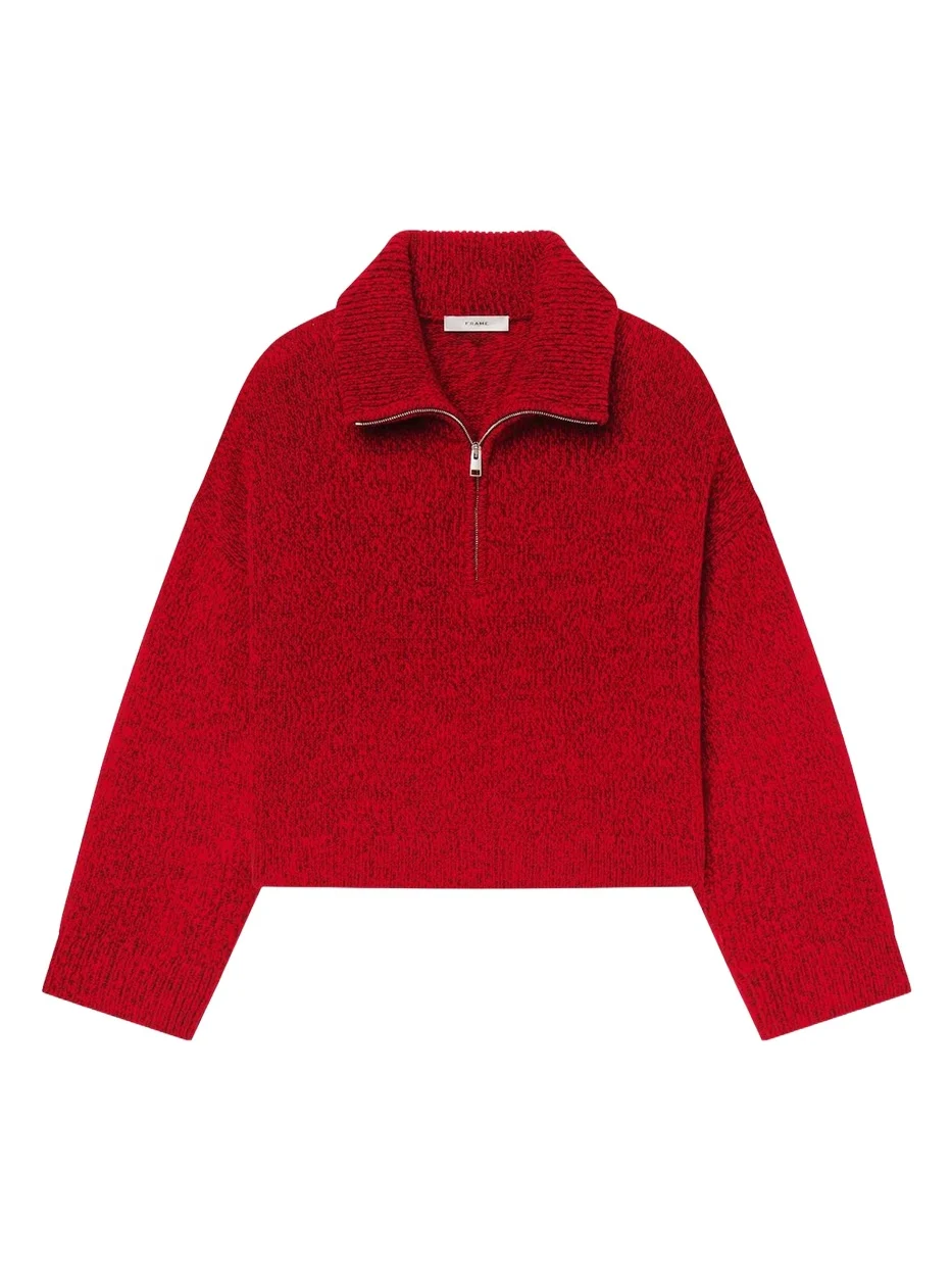 The Half-Zip Marled Knit Sweater The Half-Zip Marled Knit Sweater