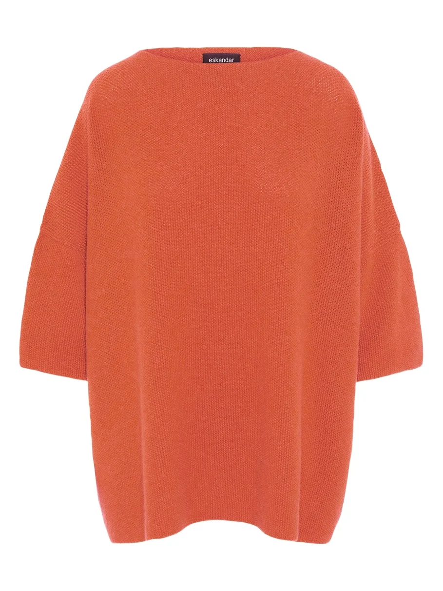 Bateau-Neck Moss Stitch Cashmere Sweater
