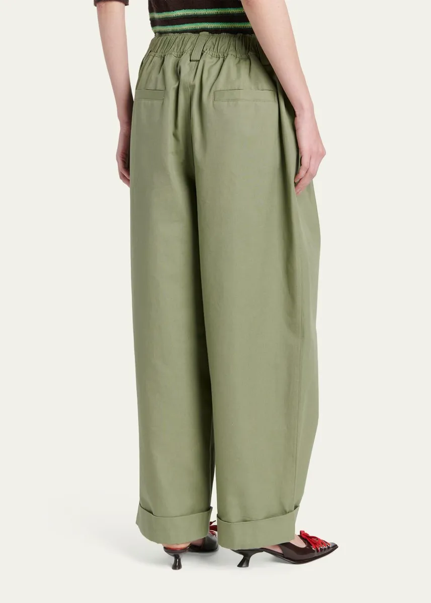 Marni Pleated Canvas Wide-Leg Pants | Thumbnail 3