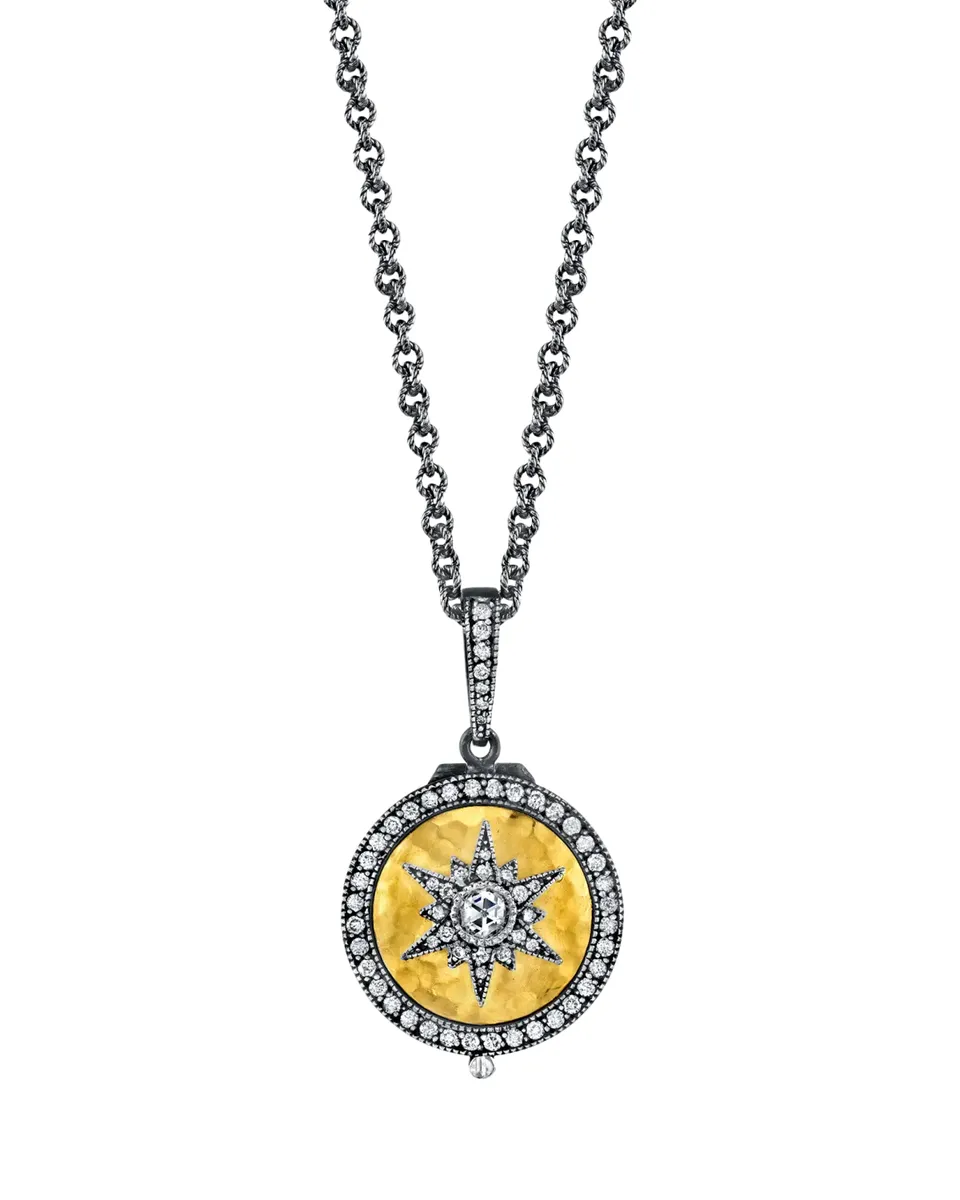 Arman Sarkisyan Round Diamond Starburst Locket Necklace | Thumbnail 2