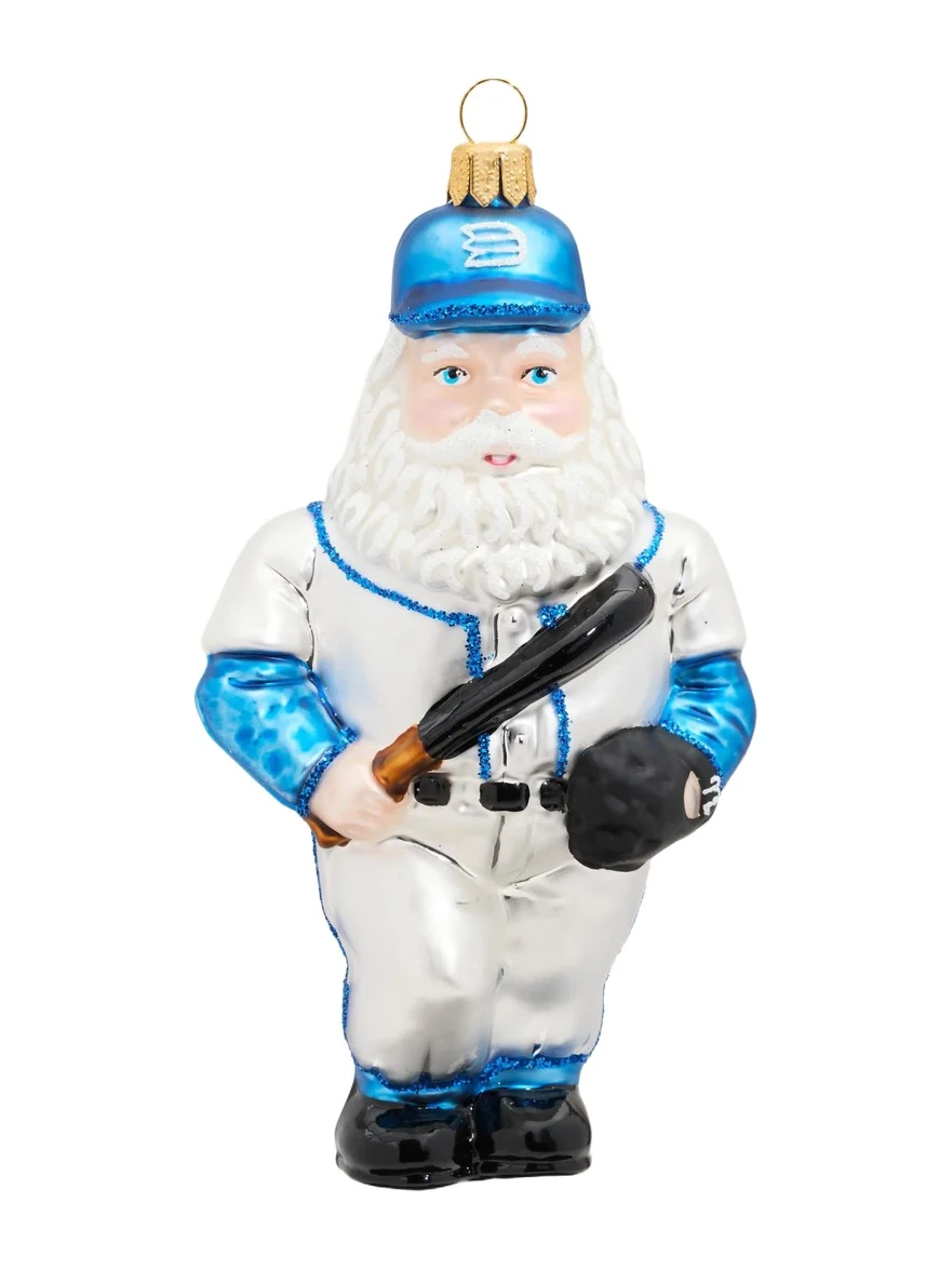 Impuls Baseball Santa Glass Ornament
