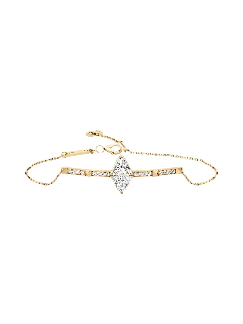 Unsaid Armor Long Diamond Pave Bracelet