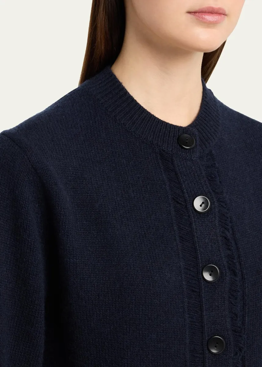Maria McManus Cashmere and Cotton Ladder Stitch-Trim Cardigan | Thumbnail 5
