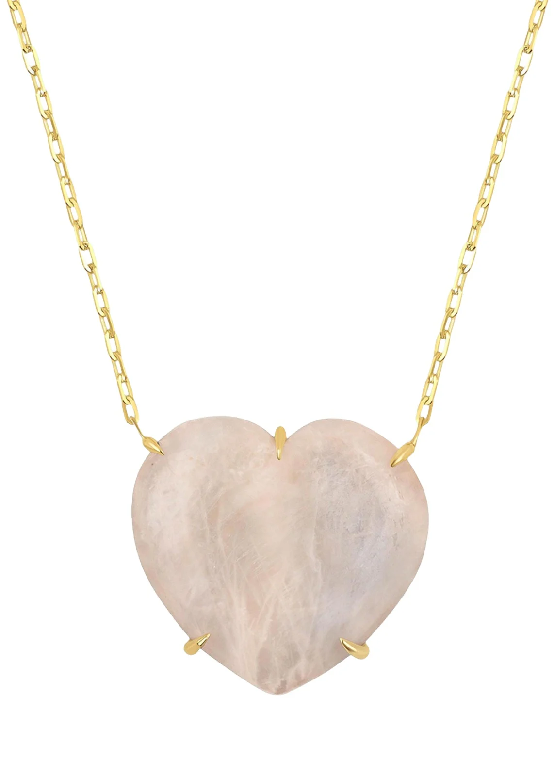 JIA JIA 14K Rainbow Moonstone Heart Necklace