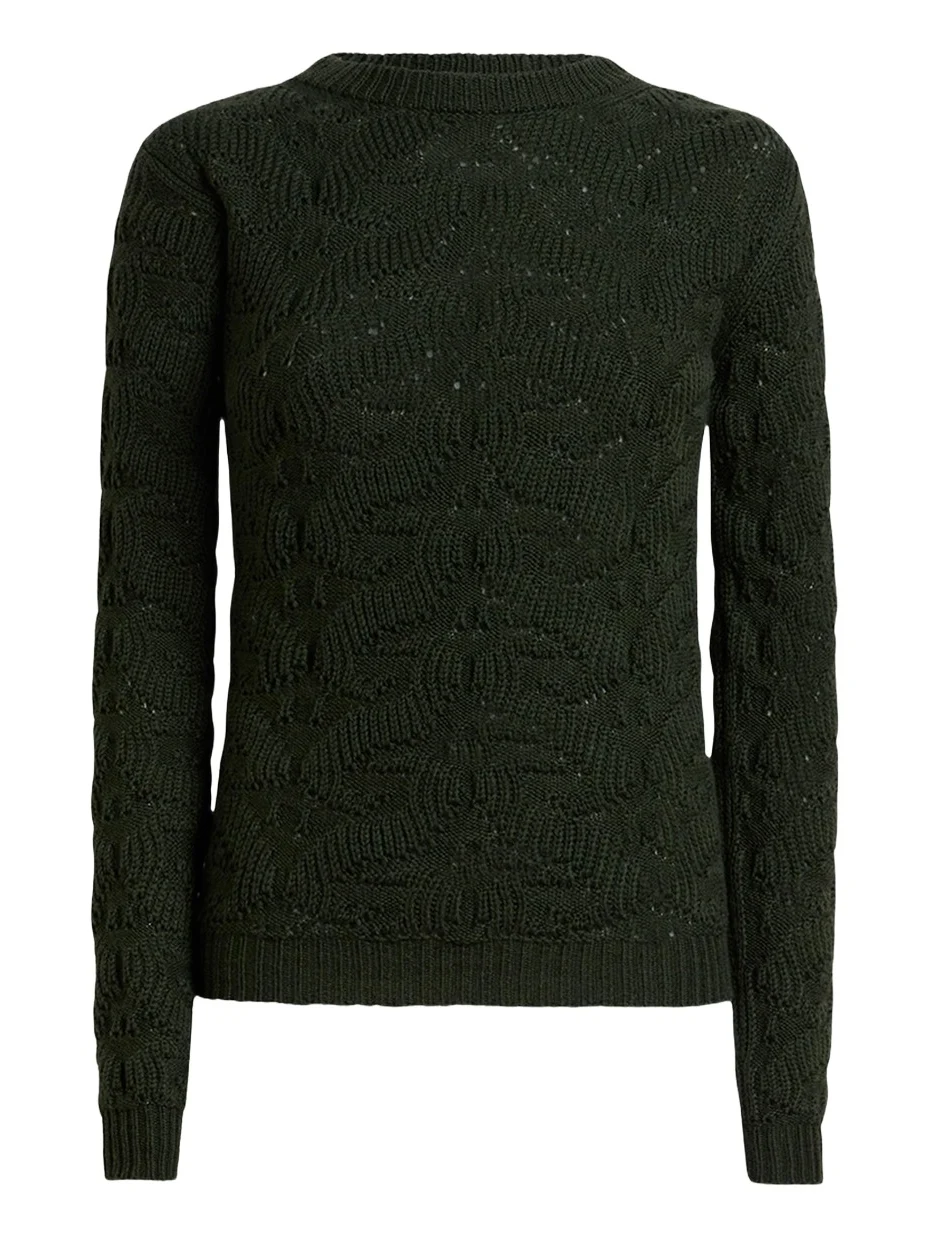 Etro Textured Pointelle Wool Crewneck Sweater