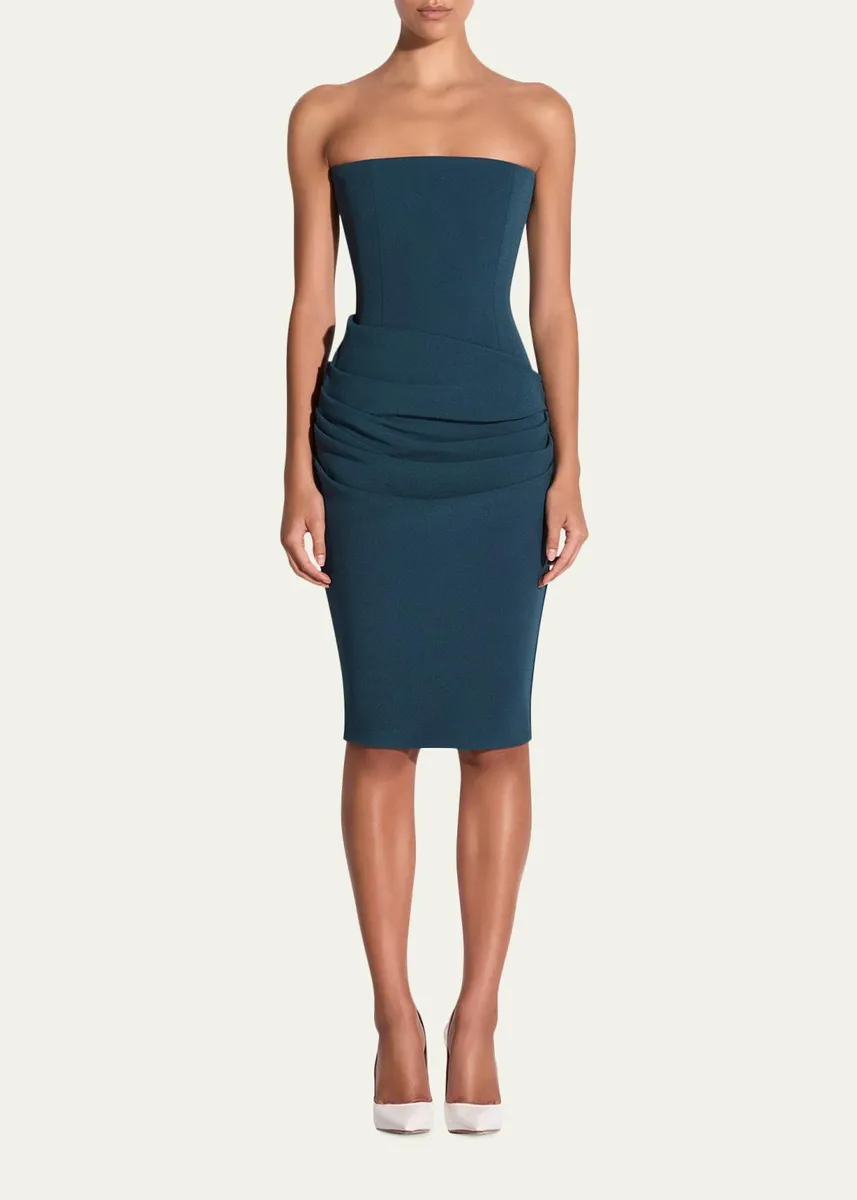 Alex Perry Strapless Draped Stretch Crepe Longline Dress | Thumbnail 2