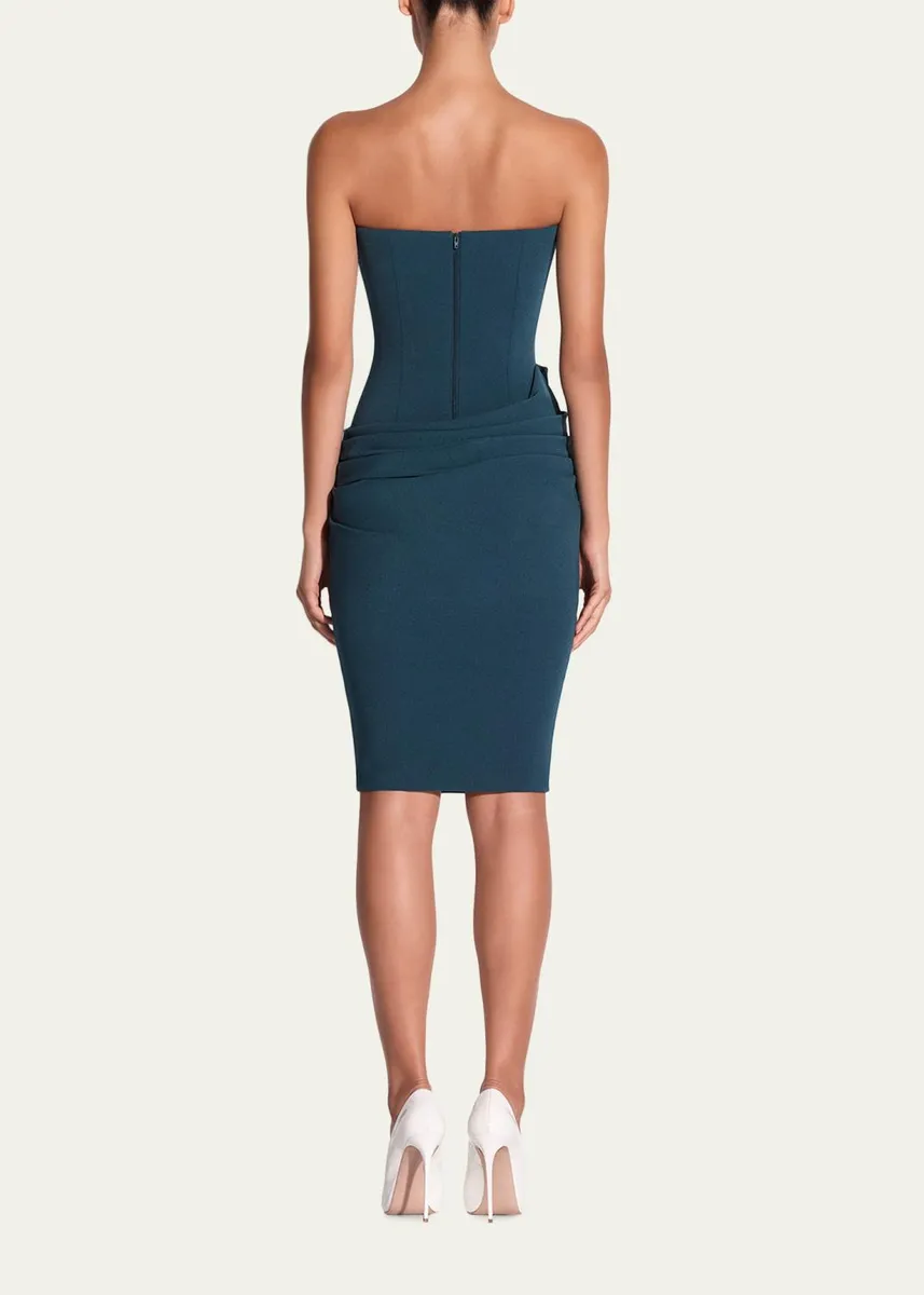 Alex Perry Strapless Draped Stretch Crepe Longline Dress | Thumbnail 3