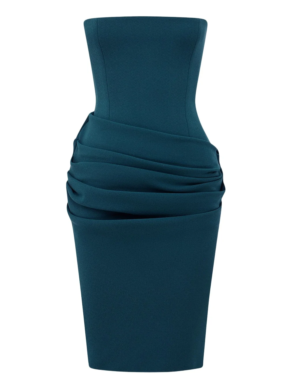 Alex Perry Strapless Draped Stretch Crepe Longline Dress
