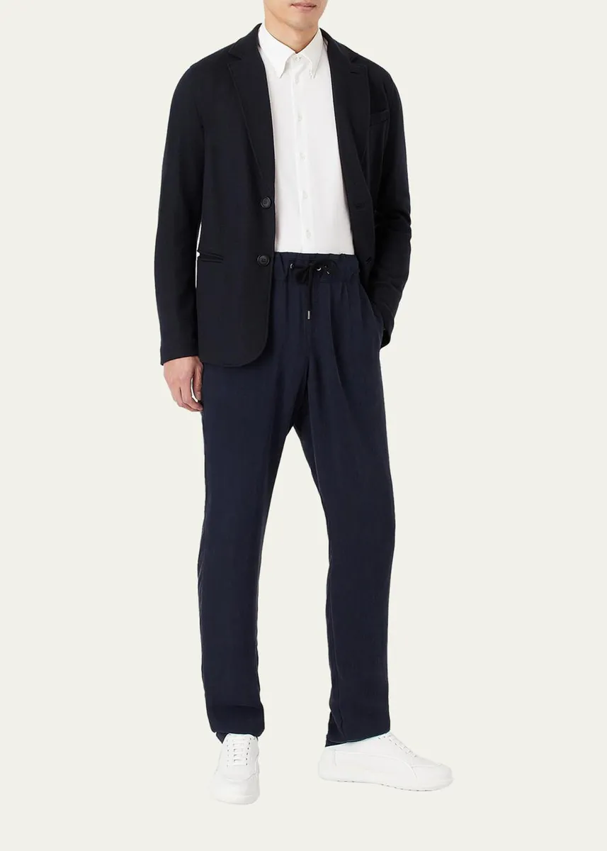 Giorgio Armani Men's Cotton Jersey Sport Shirt | Thumbnail 2