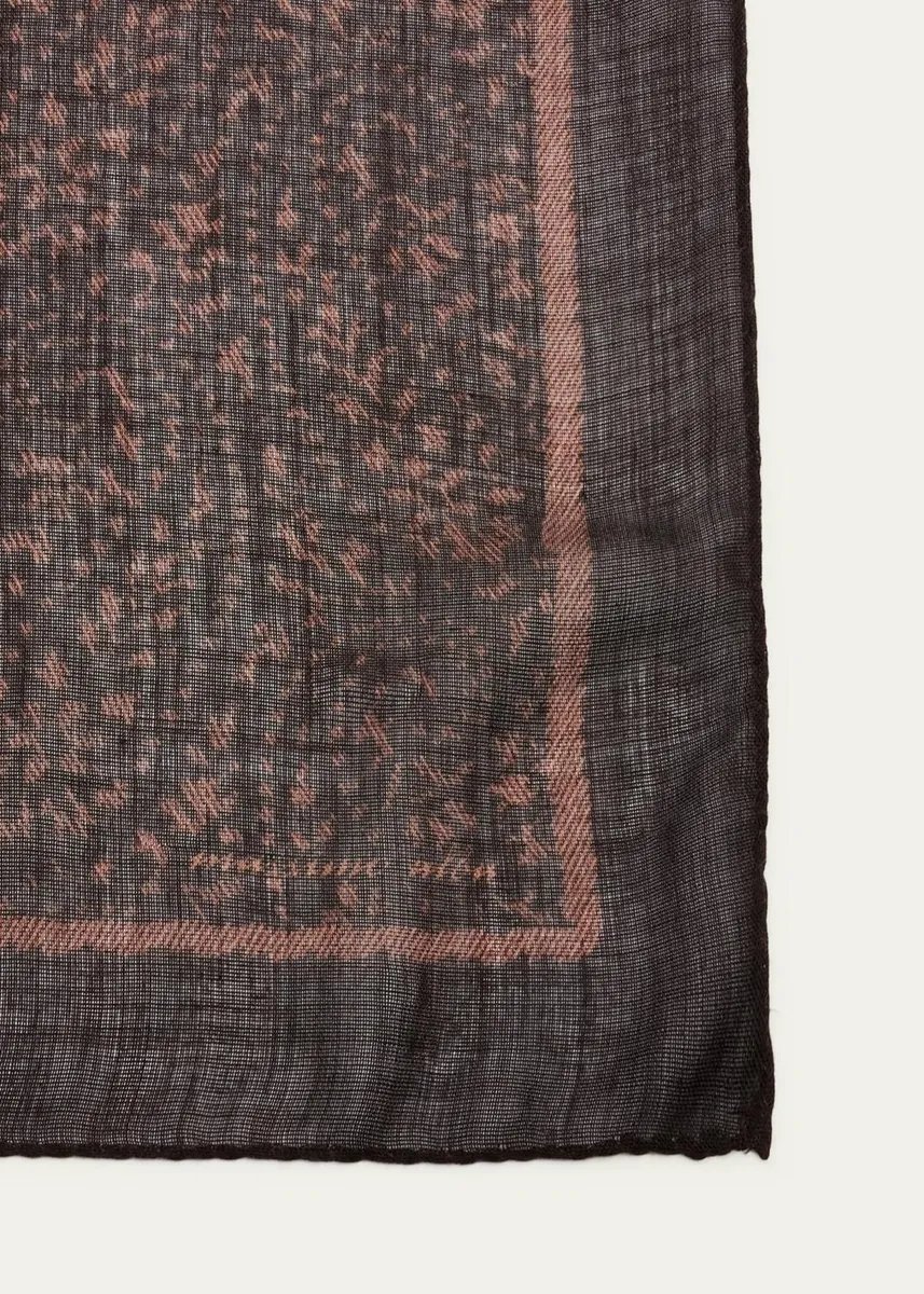 Massimo Alba Men's Cashmere-Silk Paisley Handkerchief | Thumbnail 2 Massimo Alba Men's Cashmere-Silk Paisley Handkerchief | Thumbnail 2
