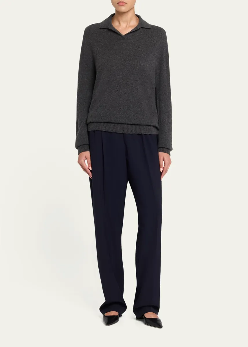 The Row Oashi Cashmere Knit Polo Top | Thumbnail 2 The Row Oashi Cashmere Knit Polo Top | Thumbnail 2