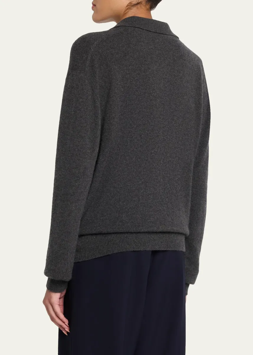 The Row Oashi Cashmere Knit Polo Top | Thumbnail 3 The Row Oashi Cashmere Knit Polo Top | Thumbnail 3