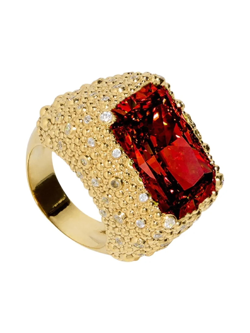 Hilton 14K Gold Vermeil Cubic Zirconia Cocktail Ring Hilton 14K Gold Vermeil Cubic Zirconia Cocktail Ring