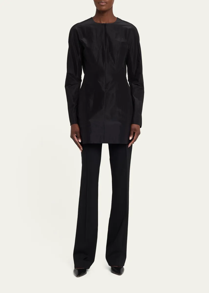 The Row Elione Long-Sleeve Silk Taffeta Top | Thumbnail 2 The Row Elione Long-Sleeve Silk Taffeta Top | Thumbnail 2