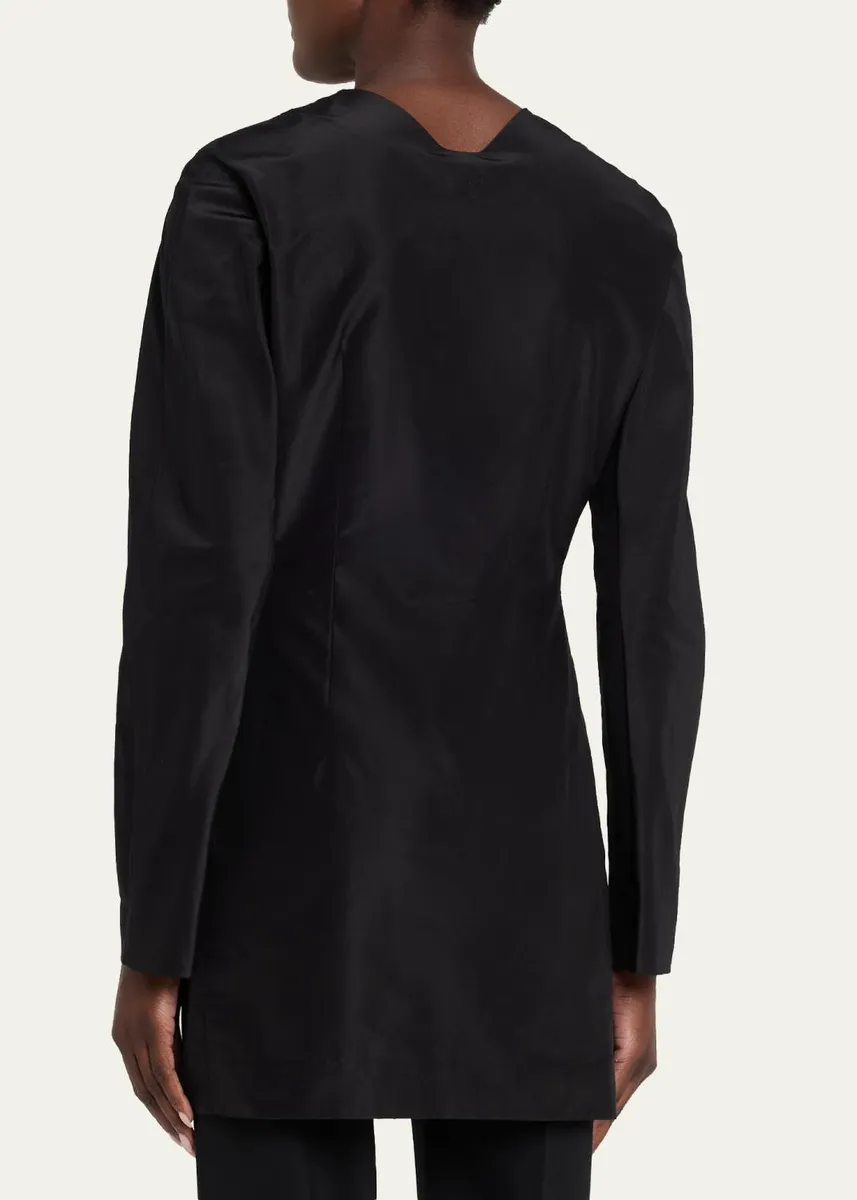 The Row Elione Long-Sleeve Silk Taffeta Top | Thumbnail 3 The Row Elione Long-Sleeve Silk Taffeta Top | Thumbnail 3