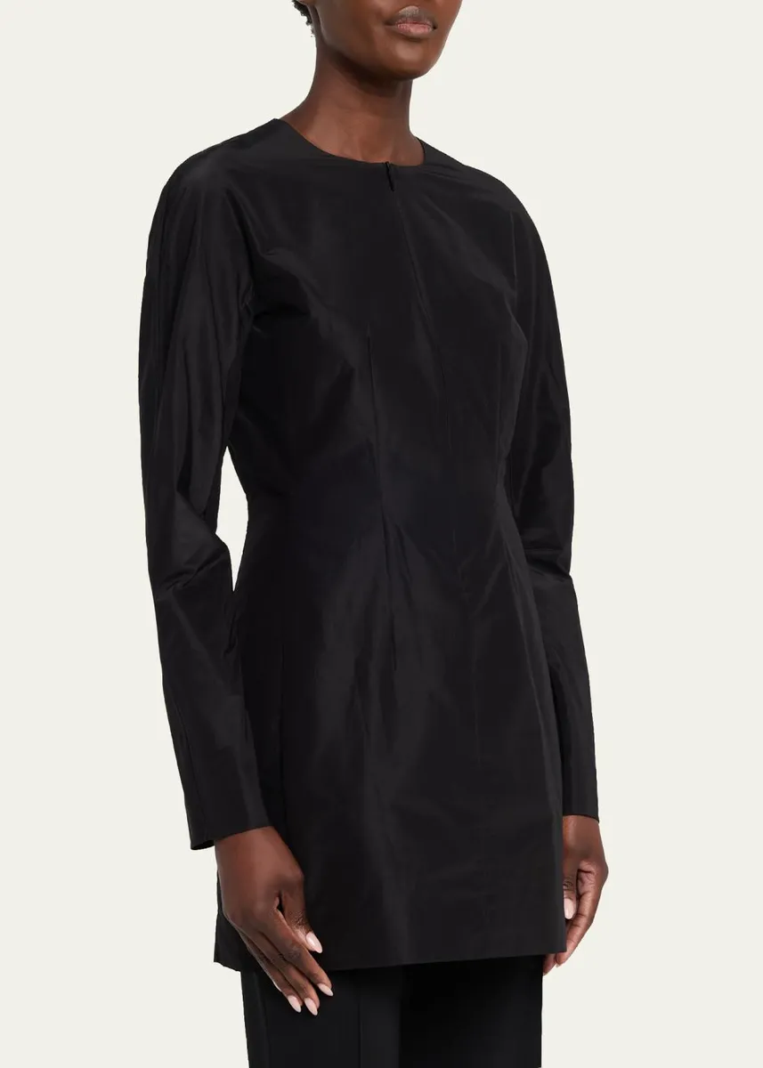 The Row Elione Long-Sleeve Silk Taffeta Top | Thumbnail 4 The Row Elione Long-Sleeve Silk Taffeta Top | Thumbnail 4