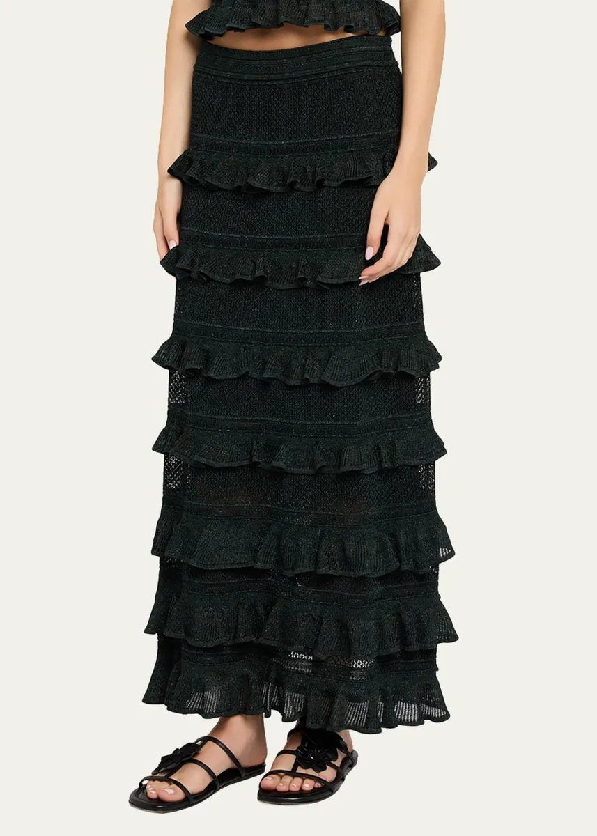 Zimmermann Valiant Frill Midi Skirt | Thumbnail 4 Zimmermann Valiant Frill Midi Skirt | Thumbnail 4