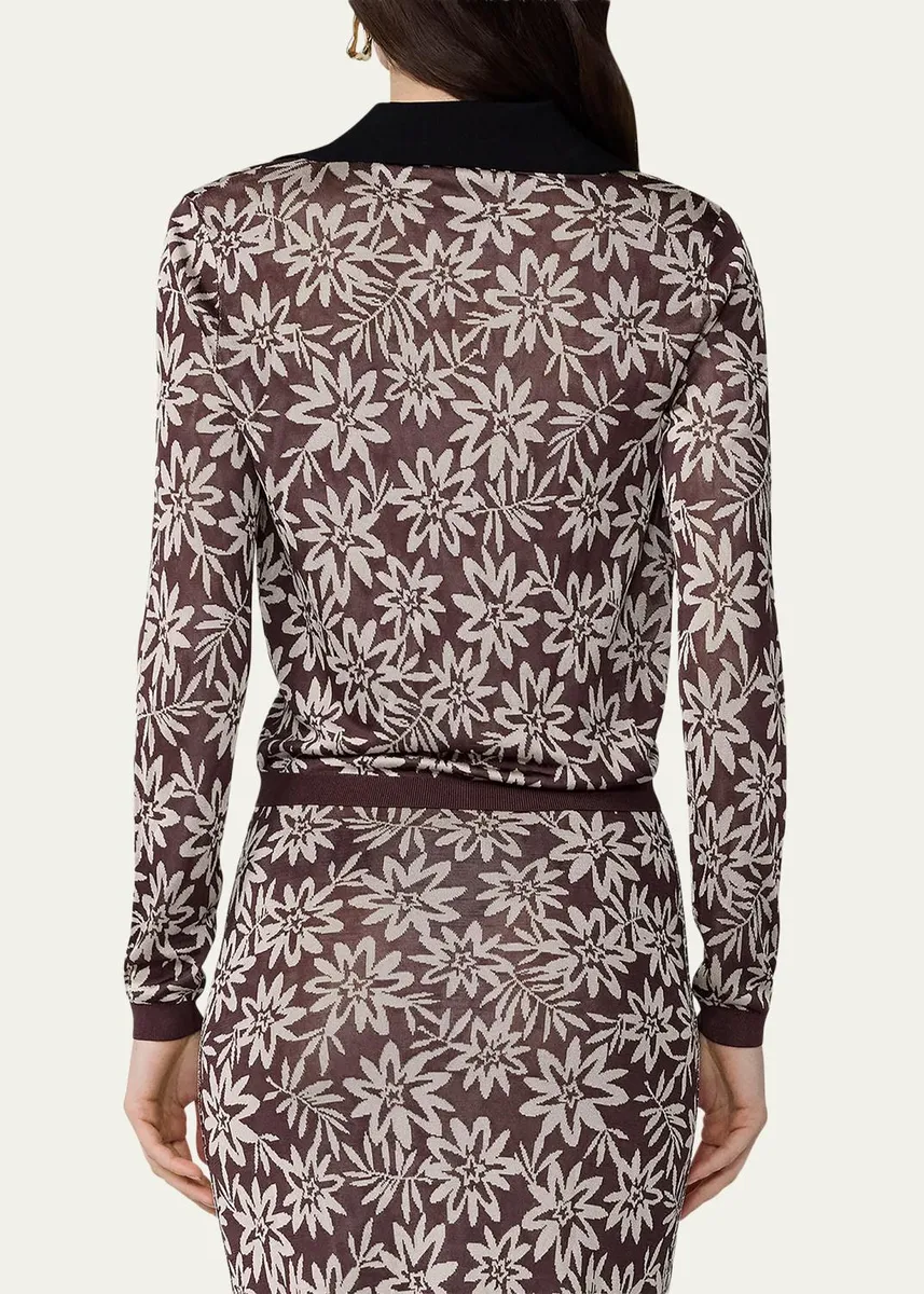 Diane von Furstenberg Rae Floral Button-Down Jacquard Knit Top | Thumbnail 3 Diane von Furstenberg Rae Floral Button-Down Jacquard Knit Top | Thumbnail 3