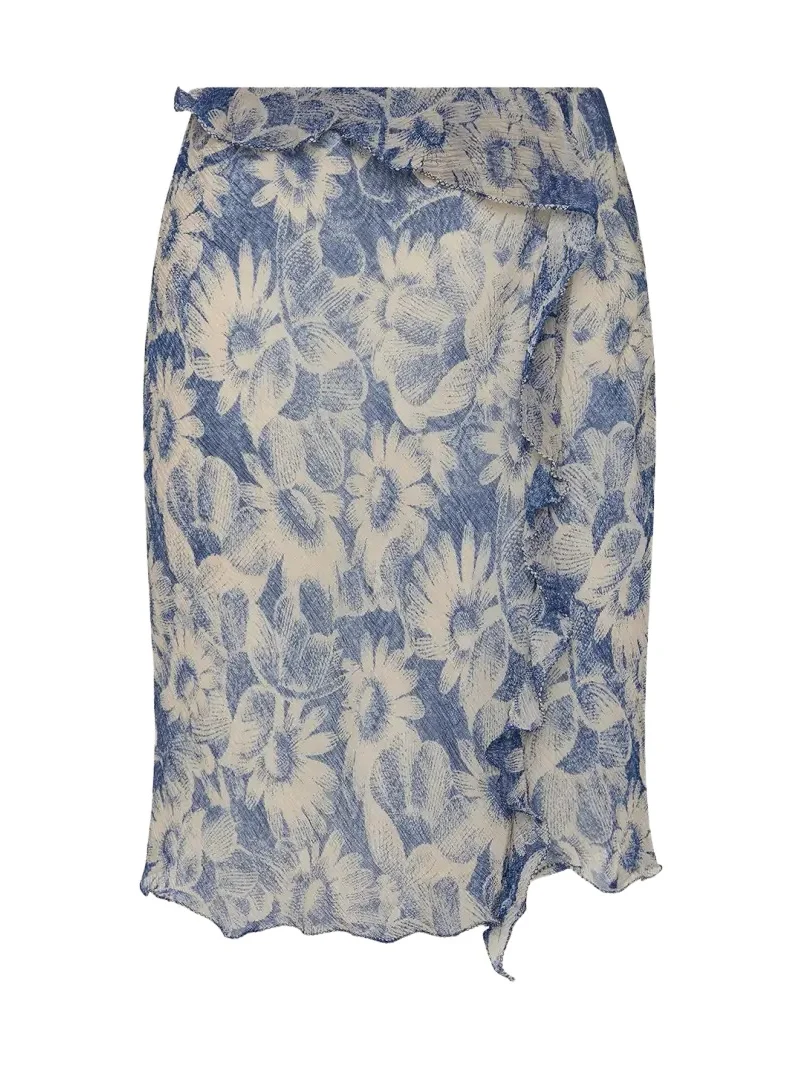 SIR. Lilia Ruffle Midi Skirt