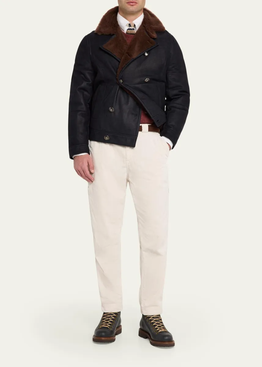 Brunello Cucinelli Men's Cashmere Rib Raglan-Sleeve Crewneck Sweater | Thumbnail 2