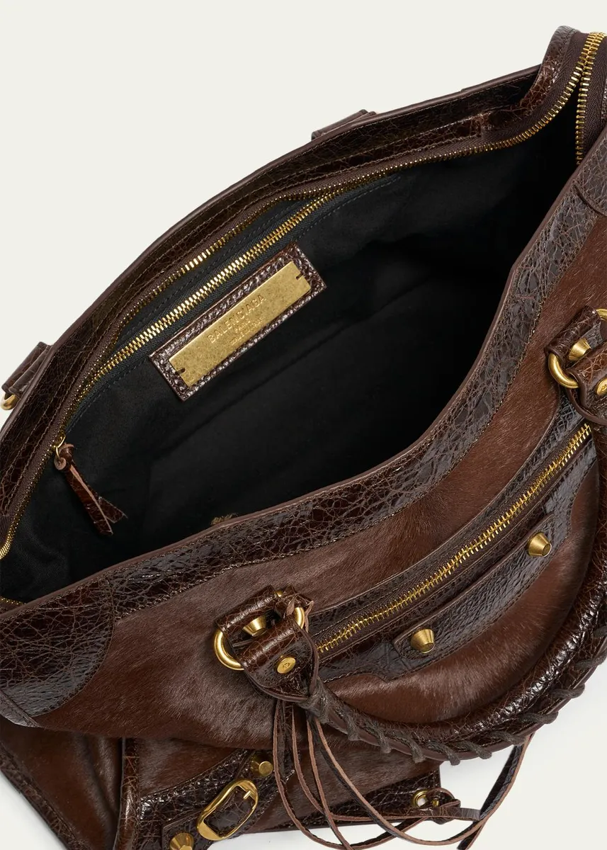 Balenciaga Le City Medium Calf Hair Tote Bag | Thumbnail 4