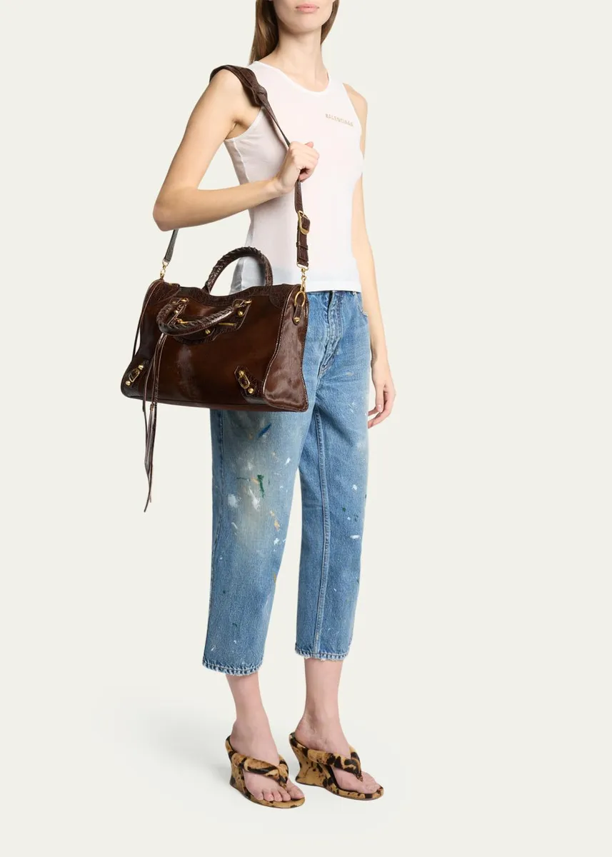 Balenciaga Le City Medium Calf Hair Tote Bag | Thumbnail 5