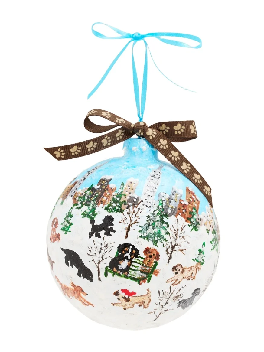 Nancy George-Michalson Ribbon Glass Ornament