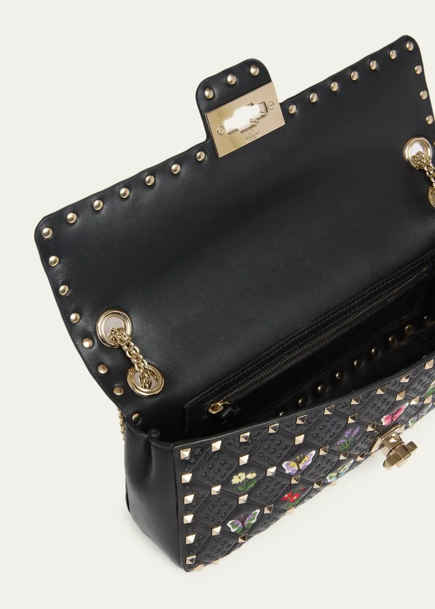 Valentino Garavani Embroidered Quilted Leather Shoulder Bag | Thumbnail 4
